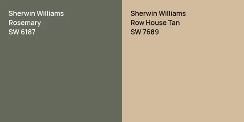 SW 6187 Rosemary vs SW 7689 Row House Tan