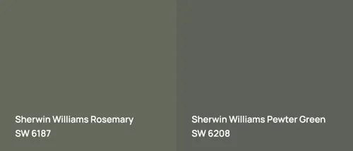 SW 6187 Rosemary vs SW 6208 Pewter Green