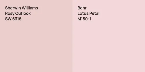 SW 6316 Rosy Outlook vs M150-1 Lotus Petal