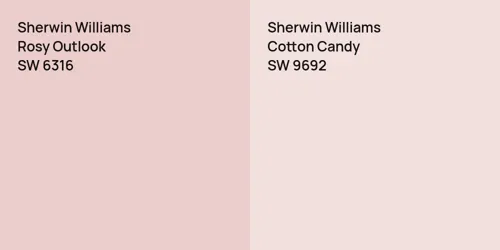 SW 6316 Rosy Outlook vs SW 9692 Cotton Candy