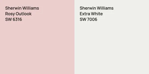 SW 6316 Rosy Outlook vs SW 7006 Extra White