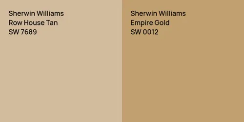 SW 7689 Row House Tan vs SW 0012 Empire Gold