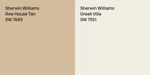 SW 7689 Row House Tan vs SW 7551 Greek Villa