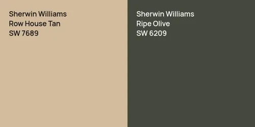 SW 7689 Row House Tan vs SW 6209 Ripe Olive