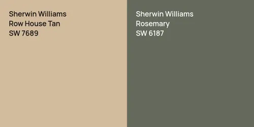 SW 7689 Row House Tan vs SW 6187 Rosemary