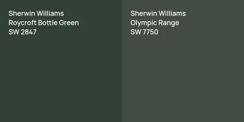 SW 2847 Roycroft Bottle Green vs SW 7750 Olympic Range