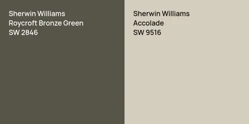 SW 2846 Roycroft Bronze Green vs SW 9516 Accolade