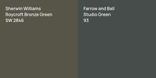 SW 2846 Roycroft Bronze Green vs 93 Studio Green