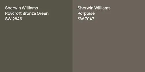 SW 2846 Roycroft Bronze Green vs SW 7047 Porpoise