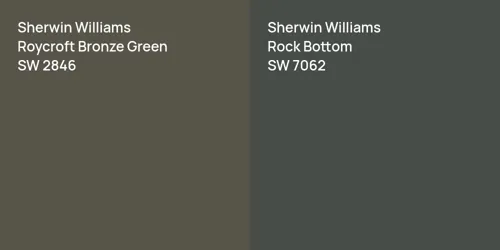 SW 2846 Roycroft Bronze Green vs SW 7062 Rock Bottom