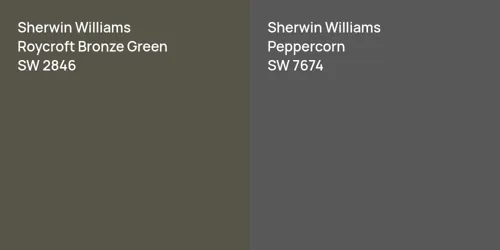 SW 2846 Roycroft Bronze Green vs SW 7674 Peppercorn