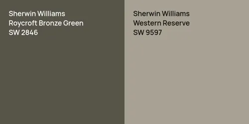 SW 2846 Roycroft Bronze Green vs SW 9597 Western Reserve