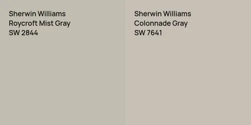 SW 2844 Roycroft Mist Gray vs SW 7641 Colonnade Gray