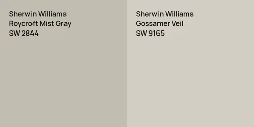 SW 2844 Roycroft Mist Gray vs SW 9165 Gossamer Veil