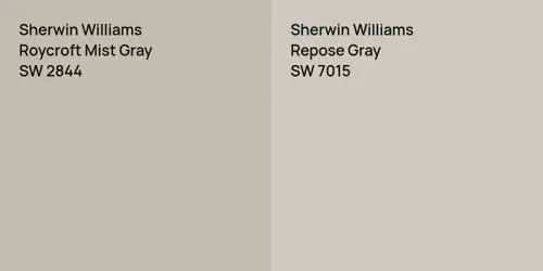 SW 2844 Roycroft Mist Gray vs SW 7015 Repose Gray