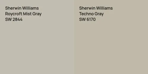 SW 2844 Roycroft Mist Gray vs SW 6170 Techno Gray