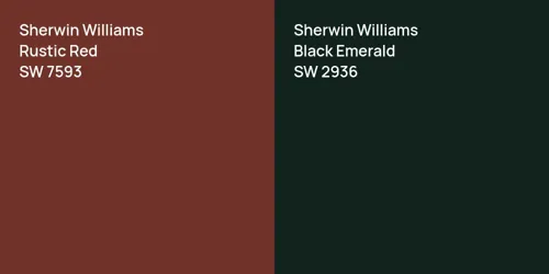 SW 7593 Rustic Red vs SW 2936 Black Emerald