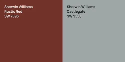 SW 7593 Rustic Red vs SW 9558 Castlegate