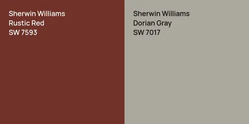 SW 7593 Rustic Red vs SW 7017 Dorian Gray