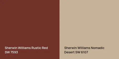 SW 7593 Rustic Red vs SW 6107 Nomadic Desert