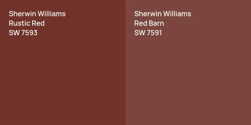 SW 7593 Rustic Red vs SW 7591 Red Barn