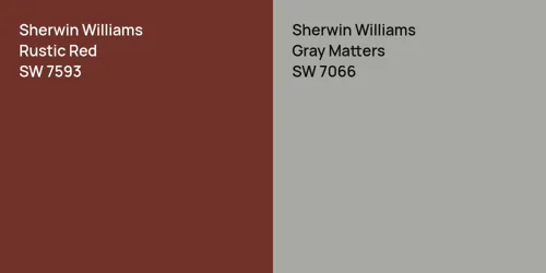 SW 7593 Rustic Red vs SW 7066 Gray Matters