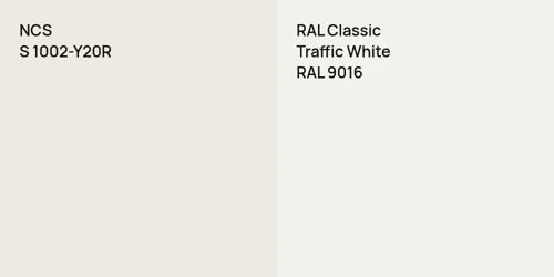 S 1002-Y20R  vs RAL 9016 Traffic White