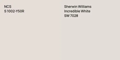 S 1002-Y50R null vs SW 7028 Incredible White