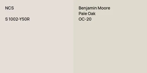 S 1002-Y50R  vs OC-20 Pale Oak