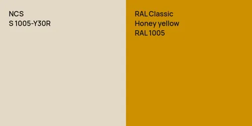 S 1005-Y30R  vs RAL 1005  Honey yellow