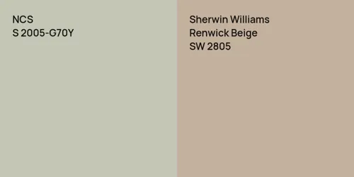 S 2005-G70Y  vs SW 2805 Renwick Beige