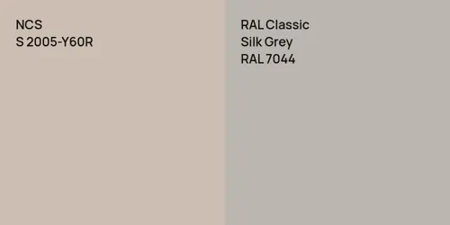 S 2005-Y60R  vs RAL 7044 Silk Grey