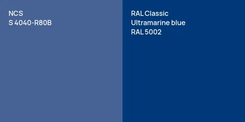 S 4040-R80B  vs RAL 5002  Ultramarine blue