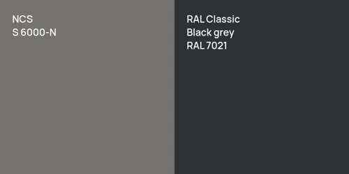 S 6000-N  vs RAL 7021  Black grey