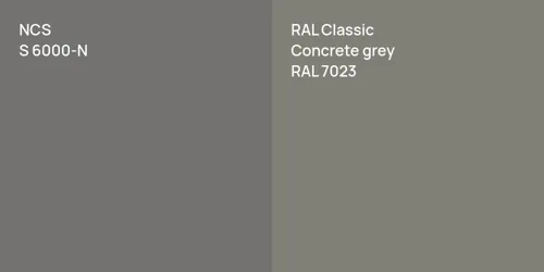 S 6000-N  vs RAL 7023  Concrete grey