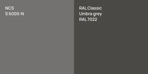 S 6000-N  vs RAL 7022  Umbra grey