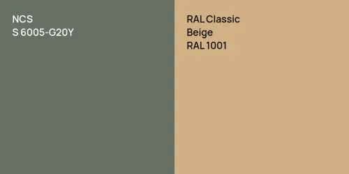 S 6005-G20Y  vs RAL 1001  Beige