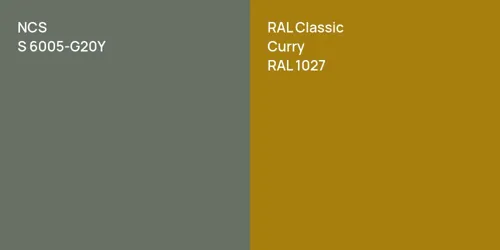 S 6005-G20Y  vs RAL 1027  Curry