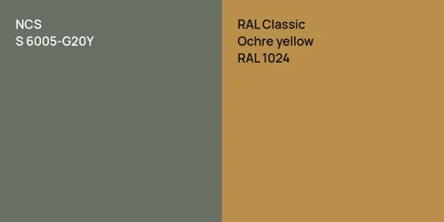 S 6005-G20Y  vs RAL 1024  Ochre yellow