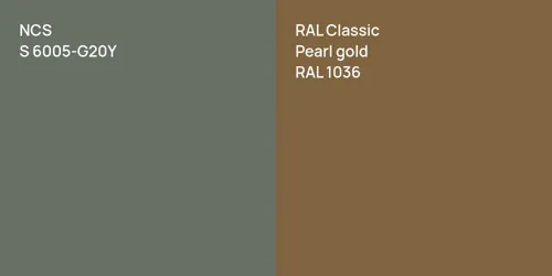 S 6005-G20Y  vs RAL 1036  Pearl gold