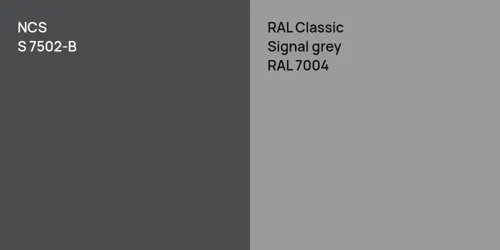 S 7502-B  vs RAL 7004  Signal grey