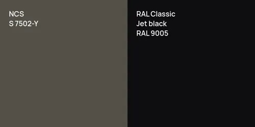 S 7502-Y  vs RAL 9005  Jet black