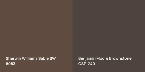 SW 6083 Sable vs CSP-240 Brownstone