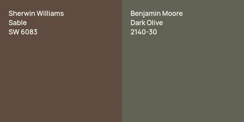 SW 6083 Sable vs 2140-30 Dark Olive