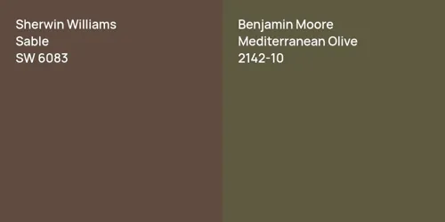 SW 6083 Sable vs 2142-10 Mediterranean Olive