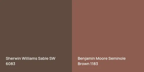 SW 6083 Sable vs 1183 Seminole Brown