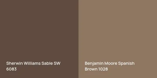 SW 6083 Sable vs 1028 Spanish Brown