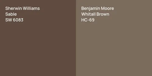 SW 6083 Sable vs HC-69 Whitall Brown