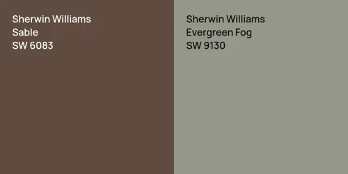 SW 6083 Sable vs SW 9130 Evergreen Fog