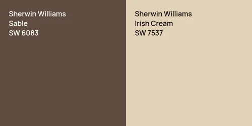 SW 6083 Sable vs SW 7537 Irish Cream